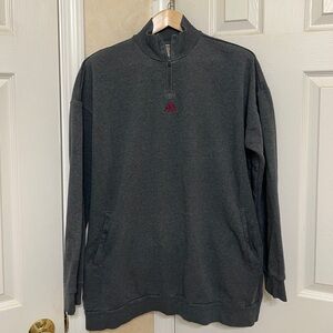 Adidas Men's Dark Gray Zip-Up Sweater